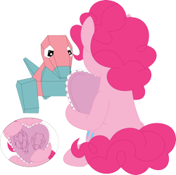 Size: 3528x3504 | Tagged: safe, artist:porygon2z, imported from derpibooru, pinkie pie, earth pony, pony, porygon, duo, female, holiday, mare, pokémon, simple background, transparent background, valentine's day