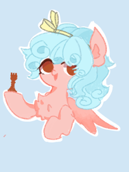 Size: 1600x2133 | Tagged: safe, artist:pumpkin06970, imported from derpibooru, cozy glow, pegasus, pony, bust, female, filly, foal, light blue background, portrait, rook, simple background, solo