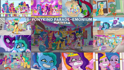 Size: 1979x1114 | Tagged: safe, edit, edited screencap, editor:quoterific, imported from derpibooru, screencap, hitch trailblazer, izzy moonbow, opaline arcana, pipp petals, sunny starscout, zipp storm, alicorn, dragon, earth pony, pegasus, pony, unicorn, spoiler:g5, spoiler:my little pony: tell your tale, spoiler:tyts01e45, brainwashed, delightful trifle, fifi (g5), flaming eyes, g5, mane five (g5), misty brightdawn, my little pony: tell your tale, ponykind parade-emonium, sparky sparkeroni, sugarpuff lilac, windy (g5)