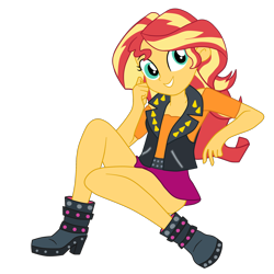 Size: 2214x2211 | Tagged: safe, artist:gmaplay, imported from derpibooru, sunset shimmer, human, equestria girls, clothes, female, miniskirt, simple background, skirt, solo, transparent background