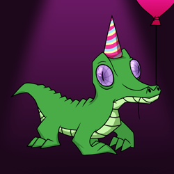 Size: 2000x2000 | Tagged: safe, artist:liminalbunny, imported from derpibooru, gummy, crocodile, balloon, scales