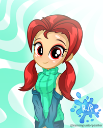 Size: 2015x2490 | Tagged: safe, artist:rjp.rammy, imported from derpibooru, oc, oc:sierra candle, human, equestria girls, clothes, female, solo, sweater, tan skin