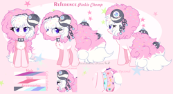 Size: 3864x2100 | Tagged: safe, artist:2pandita, imported from derpibooru, oc, oc:pinkie chomp, earth pony, pony, female, mare, reference sheet, solo