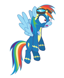 Size: 5208x6250 | Tagged: safe, alternate version, artist:gypsykumquat, imported from derpibooru, rainbow dash, pegasus, pony, .svg available, absurd resolution, clothes, dazed, female, flying, mare, show accurate, simple background, solo, transparent background, uniform, vector, wingpony badge, wonderbolts, wonderbolts uniform