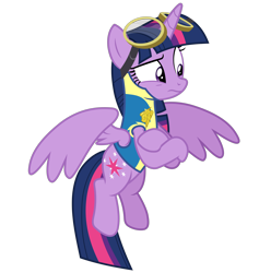 Size: 5352x5634 | Tagged: safe, alternate version, artist:gypsykumquat, imported from derpibooru, twilight sparkle, alicorn, pony, .svg available, absurd resolution, clothes, crossed hooves, female, flying, lead pony badge, mare, show accurate, simple background, solo, transparent background, twilight sparkle (alicorn), uniform, vector, wonderbolt trainee uniform, wonderbolts, wonderbolts uniform