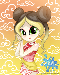 Size: 2015x2490 | Tagged: safe, artist:rjp.rammy, imported from derpibooru, oc, oc:wei ling, human, equestria girls, bare shoulders, cheongsam, clothes, dress, female, sleeveless, solo