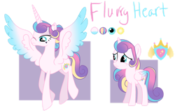 Size: 1120x714 | Tagged: safe, artist:chailicorice, artist:elementbases, imported from derpibooru, princess flurry heart, alternate hair color, base used, colored wings, concave belly, cutie mark, female, filly, foal, gradient wings, heart, height difference, mare, older, older flurry heart, physique difference, reference sheet, scar, self paradox, self ponidox, simple background, slim, solo, tall, teenager, thin, transparent background, wings