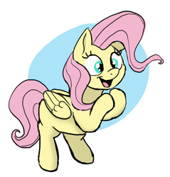 Size: 1280x1340 | Tagged: safe, artist:doodledonutart, imported from derpibooru, fluttershy, pegasus, pony, bipedal, clapping, cute, daaaaaaaaaaaw, female, happy, mare, open mouth, open smile, raised hoof, shyabetes, simple background, smiling, solo, white background