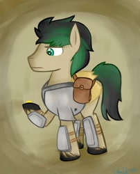 Size: 1280x1586 | Tagged: safe, artist:cottonsulk, imported from derpibooru, oc, oc only, oc:night linger, pony, armor, male, solo, stallion