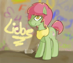 Size: 1280x1106 | Tagged: safe, artist:cottonsulk, imported from derpibooru, oc, oc only, oc:fololion, pony, graffiti, solo