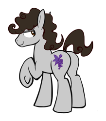 Size: 478x547 | Tagged: safe, artist:cottonsulk, imported from derpibooru, oc, oc only, earth pony, butt, looking back, male, plot, raised leg, simple background, solo, stallion, white background