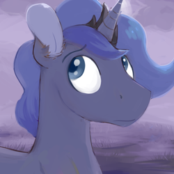 Size: 600x600 | Tagged: safe, artist:cottonsulk, imported from derpibooru, princess luna, pony, bust, prince artemis, rule 63, solo