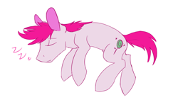 Size: 1000x565 | Tagged: safe, artist:cottonsulk, imported from derpibooru, oc, oc only, oc:raspberry scents, earth pony, pony, male, nudity, sheath, simple background, sleeping, solo, stallion, white background