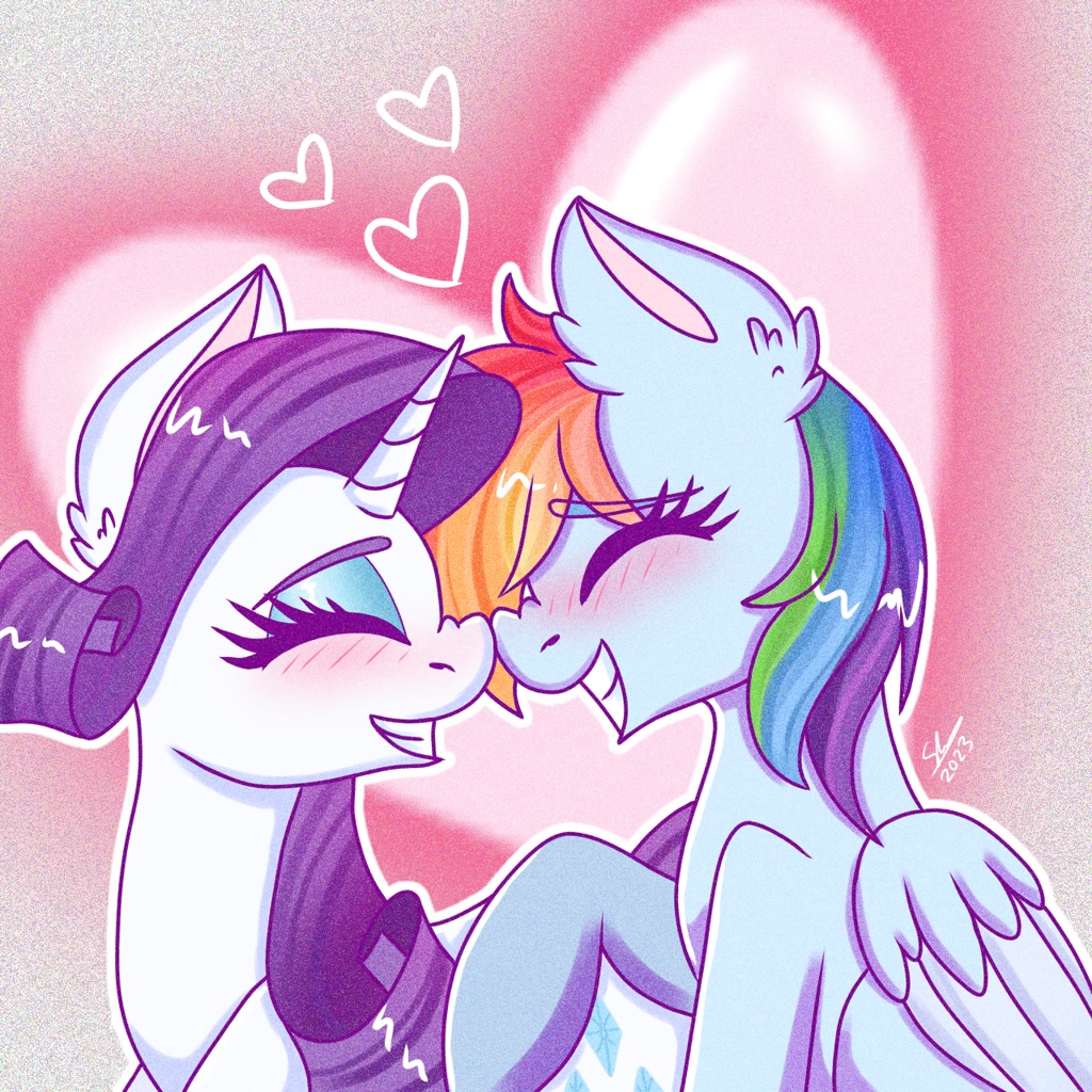 3043881 - safe, rainbow dash, rarity, female, pony, unicorn, pegasus,  shipping, lesbian, raridash, artist:galaxy swirl - Ponerpics