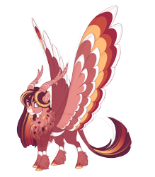 Size: 3500x4000 | Tagged: safe, artist:gigason, imported from derpibooru, oc, oc only, oc:hunter, pony, colored wings, horns, male, multicolored wings, offspring, parent:the great seedling, parent:twilight sparkle, simple background, solo, transparent background, wings