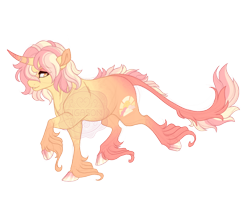 Size: 2900x2300 | Tagged: safe, artist:gigason, imported from derpibooru, oc, oc only, oc:sunrise rose, pony, unicorn, cloven hooves, curved horn, female, horn, leonine tail, mare, simple background, solo, tail, transparent background, unshorn fetlocks