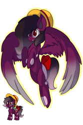 Size: 510x765 | Tagged: safe, artist:brybrychan, imported from derpibooru, oc, oc only, pegasus, pony, pony town, bow, flying, hat, pegasus oc, simple background, tail, tail bow, transparent background