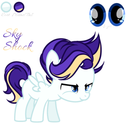 Size: 1280x1280 | Tagged: safe, artist:harmonyvitality-yt, imported from derpibooru, oc, oc only, oc:sky shock, pegasus, pony, base used, colt, foal, male, offspring, parent:rarity, parent:thunderlane, parents:rarilane, pegasus oc, simple background, smiling, solo, transparent background, wings