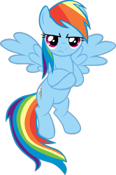 Size: 3262x4905 | Tagged: artist needed, safe, imported from derpibooru, rainbow dash, pegasus, pony, season 2, the last roundup, crossed hooves, female, mare, rainbow dash is not amused, simple background, solo, spread wings, transparent background, unamused, vector, wings