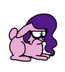 Size: 1275x1414 | Tagged: safe, artist:professorventurer, imported from derpibooru, pipp petals, rabbit, series:ask pippamena, animal, bunnified, female, floppy ears, frown, g5, pipp petals is not amused, pippamena, simple background, solo, species swap, unamused, white background