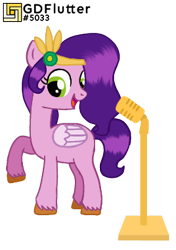 Size: 268x381 | Tagged: safe, alternate version, artist:thread8, imported from derpibooru, pipp petals, pegasus, pony, g4, g5, g5 to g4, generation leap, microphone, microphone stand, simple background, transparent background