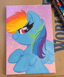 Size: 1612x1961 | Tagged: safe, artist:lbrcloud, imported from derpibooru, rainbow dash, pegasus, pony, profile, solo, traditional art