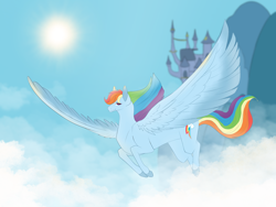 Size: 2160x1620 | Tagged: safe, artist:assurite, imported from derpibooru, rainbow dash, pegasus, pony, flying, solo