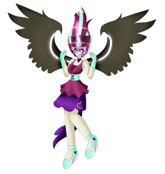 Size: 6408x6761 | Tagged: safe, artist:dazzlingmimi, imported from derpibooru, sour sweet, human, equestria girls, clothes, corrupted, female, midnight-ified, simple background, skirt, solo, transparent background