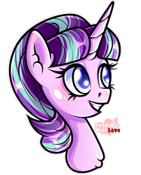 Size: 1839x2289 | Tagged: safe, artist:loverashley, imported from derpibooru, starlight glimmer, pony, unicorn, bust, female, s5 starlight, simple background, smiling, solo, transparent background