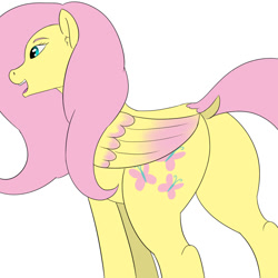 Size: 1000x1000 | Tagged: safe, artist:saint boniface, imported from derpibooru, fluttershy, pegasus, pony, butt, flutterbutt, plot, simple background, solo, white background