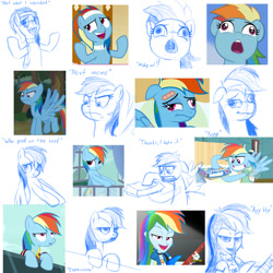 Size: 2000x2000 | Tagged: safe, artist:hiddelgreyk, imported from derpibooru, screencap, rainbow dash, human, pegasus, pony, deep tissue memories, equestria girls, inspiration manifestation, rainbow rocks, read it and weep, spike at your service, spoiler:deep tissue memories, alternate hairstyle, angry, annoyed, collage, derp, embarrassed, expressions, facial expressions, faic, female, injured, looking at you, mare, open mouth, rainbow dash is best facemaker, screencap reference, scrunchy face, sketch, sketch dump, spa pony rainbow dash, spread wings, surprised, wavy mouth, wings