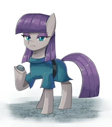 Size: 1209x1365 | Tagged: safe, artist:plusplus_pony, imported from derpibooru, maud pie, earth pony, pony, boulder (g4), clothes, rock, simple background, white background