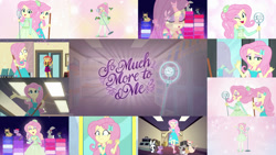 Size: 1280x721 | Tagged: safe, editor:quoterific, imported from derpibooru, angel bunny, fluttershy, sunset shimmer, bird, human, equestria girls, equestria girls series, so much more to me, clothes, cute, dress, lovebird, shoes, shyabetes, singing