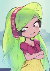 Size: 448x640 | Tagged: safe, edit, edited screencap, editor:luckreza8, imported from derpibooru, screencap, lemon zest, human, dance magic, equestria girls, spoiler:eqg specials, ai content, ai generated, anime, female, generator:pinegraph, happy