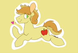 Size: 800x544 | Tagged: safe, artist:cottonsulk, imported from derpibooru, braeburn, earth pony, pony, heart, male, solo, stallion