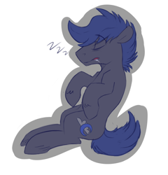 Size: 700x730 | Tagged: safe, artist:cottonsulk, imported from derpibooru, oc, oc only, oc:bluemoon, earth pony, pony, drool, male, simple background, sleeping, solo, stallion, white background