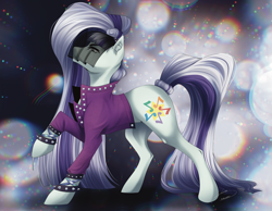 Size: 4500x3500 | Tagged: safe, artist:lunciakkk, imported from derpibooru, coloratura, earth pony, pony, clothes, countess coloratura, female, jacket, lights, mare, solo, veil