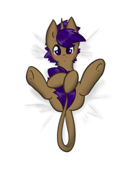 Size: 1280x1646 | Tagged: safe, artist:sinclair2013, imported from derpibooru, oc, oc only, oc:enamor, pony, unicorn, blushing, covering, covering crotch, female, leonine tail, looking at you, mare, simple background, solo, tail, transparent background