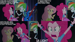 Size: 2000x1125 | Tagged: safe, edit, edited screencap, editor:quoterific, imported from derpibooru, screencap, fluttershy, pinkie pie, rainbow dash, human, equestria girls, rainbow rocks