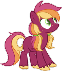 Size: 1158x1317 | Tagged: safe, artist:ffy77, artist:treesap-bases, imported from derpibooru, oc, oc only, earth pony, pony, base used, earth pony oc, female, freckles, mare, offspring, parent:big macintosh, parent:roseluck, parents:rosemac, simple background, solo, transparent background, unshorn fetlocks