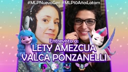 Size: 1280x720 | Tagged: safe, imported from derpibooru, screencap, izzy moonbow, zipp storm, human, pegasus, pony, unicorn, bronies bogota, bronies radio, g5, interview, latin american, leticia amezcua, my little pony: a new generation, mylittleponycomics2, ponylatino, spanish, valca ponzanelli, youtube thumbnail