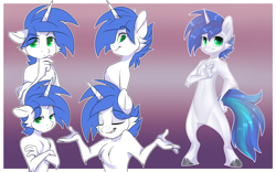 Size: 4000x2500 | Tagged: safe, artist:xvostik, imported from derpibooru, oc, oc:shifting gear, anthro, unguligrade anthro, unicorn, cheek fluff, chest fluff, male, shrug, solo