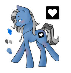 Size: 1280x1327 | Tagged: safe, artist:sinclair2013, imported from derpibooru, oc, oc only, oc:moddy, earth pony, pony, blushing, female, heart, jewelry, mare, necklace, simple background, solo, transparent background