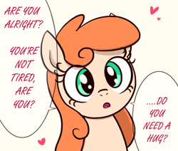 Size: 1398x1185 | Tagged: safe, artist:algoatall, oc, oc only, earth pony, pony, drawthread, heart, looking at you, ponified, simple background, solo, speech bubble, text