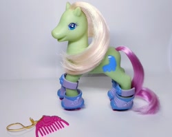 Size: 340x270 | Tagged: safe, imported from derpibooru, earth pony, pony, comb, female, flash (g2), g2, irl, mare, merchandise, photo, roller skates, skates, solo, toy