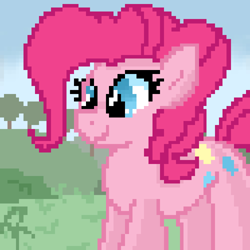 Size: 1000x1000 | Tagged: safe, artist:reinbou, imported from derpibooru, pinkie pie, earth pony, pony, cute, diapinkes, female, mare, pixel art, solo