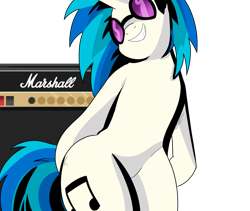 Size: 1280x1080 | Tagged: safe, artist:reinbou, imported from derpibooru, dj pon-3, vinyl scratch, pegasus, pony, semi-anthro, female, guitar amplifier, mare, marshall jcm 800, png, simple background, solo, transparent background