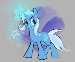 Size: 1427x1176 | Tagged: safe, artist:rennynation, imported from derpibooru, trixie, pony, unicorn, glowing, glowing horn, horn, looking at you, solo