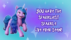 Size: 1200x675 | Tagged: safe, edit, imported from derpibooru, izzy moonbow, pony, unicorn, female, g5, holiday, mare, solo, text, valentine, valentine's day