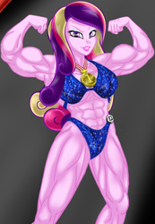 Size: 2544x3685 | Tagged: safe, artist:ponymaan, imported from derpibooru, princess cadance, human, equestria girls, abs, bikini, bodybuilder, bodybuilding contest, breasts, clothes, contest, cropped, dean ca-dense, dean cadance, female, high res, muscles, muscular female, princess ca-dense, solo, swimsuit